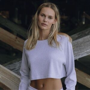 Daily Drills Light Gray Crop Top